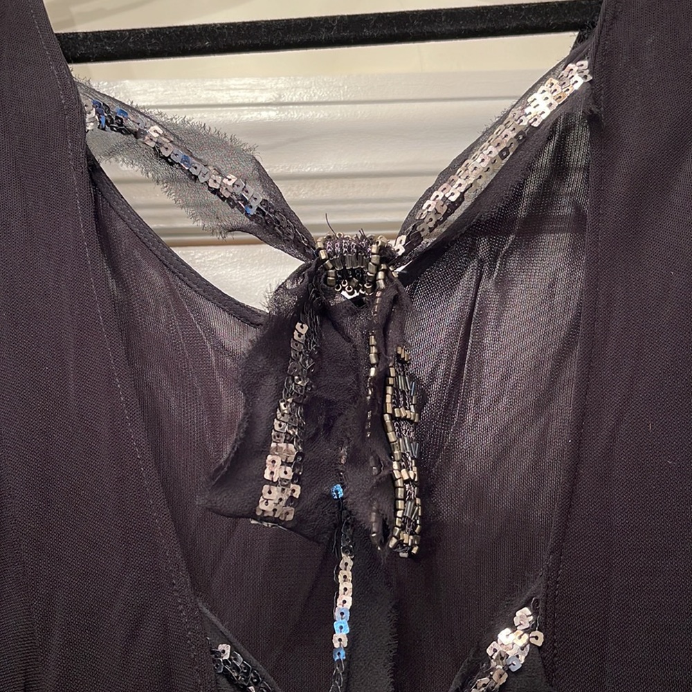 Rebecca Taylor Ruffle Dress with Rhinestone Bows - Picture 3 of 4
